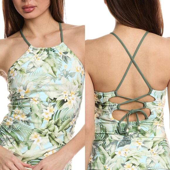 Tommy Bahama Paradise Fronds Reversible Tankini Swim Suit Top Floral NWT Size XS - Picture 1 of 6